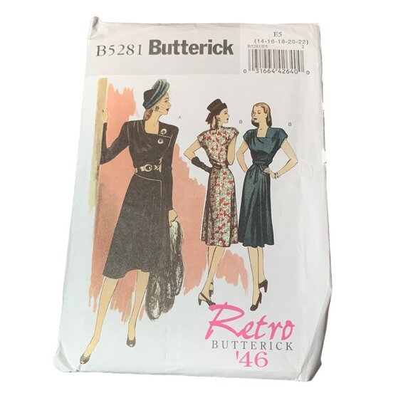 Butterick Pattern B5281 Retro 46 Womens Dress Size 14-22 uncut - Picture 1 of 2